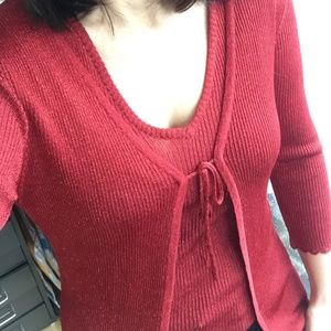 Red Sparkly 2 pcs twin set sz S
